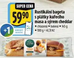 Albert Rustikální bageta s plátky kuřecího masa a sýrem cheddar nabídka