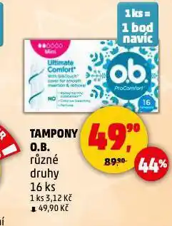 Penny Market O.b. tampony nabídka