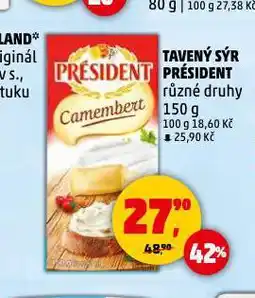Penny Market Tavený sýr président nabídka