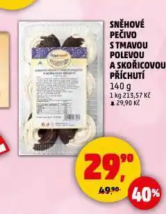 Penny Market Penam sněhové pečivo s tmavou polevou a skořicovou příchutí nabídka