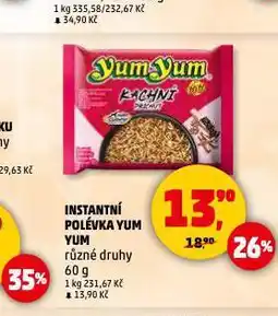 Penny Market Yum yum instantní polévka nabídka