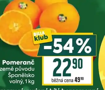 Billa Pomeranč nabídka