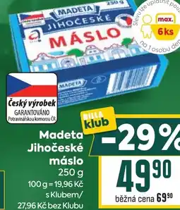 Billa Madeta Jihočeské máslo nabídka