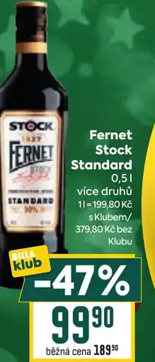 Billa Fernet Stock Standard nabídka
