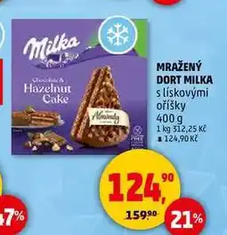 Penny Market MRAŽENÝ DORT MILKA s lískovými oříšky, 400 g nabídka