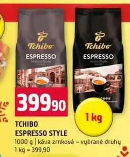 Terno TCHIBO ESPRESSO STYLE 1kg káva zrnková vybrané druhy nabídka