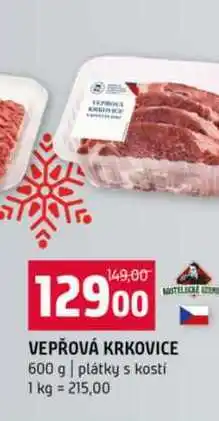 Terno VEPŘOVÁ KRKOVICE 600 g plátky s kosti nabídka