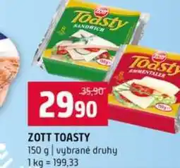 Terno ZOTT TOASTY 150 g vybrané druhy nabídka