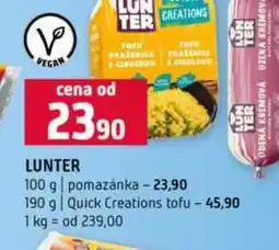 Terno LUNTER 100 g pomazánka 190 g Quick Creations tofu nabídka