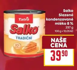Billa Tatra Salko Slazené kondenzované mléko 8% nabídka