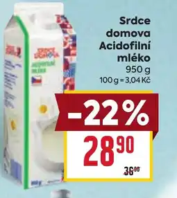 Billa Srdce domova Acidofilní mléko nabídka