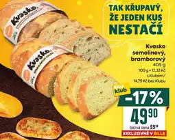 Billa Kvasko semolinový, bramborový nabídka