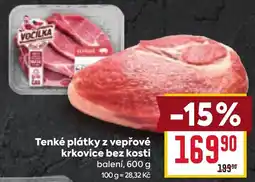 Billa Tenké plátky z vepřové krkovice bez kosti nabídka