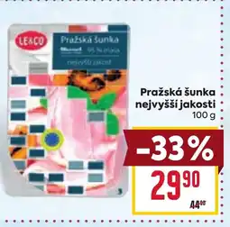 Billa Pražská šunka nejvyšší jakosti nabídka