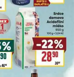 Billa Acidofilní mléko nabídka