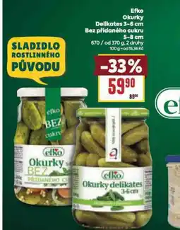 Billa Efko okurky delikates 3-6 cm nabídka