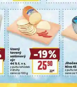 Billa Uzený tavený sýr salámový 44% nabídka
