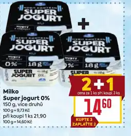 Billa Milko Super jogurt 0% nabídka