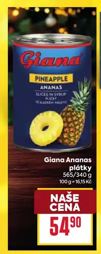 Billa Giana Ananas platky nabídka