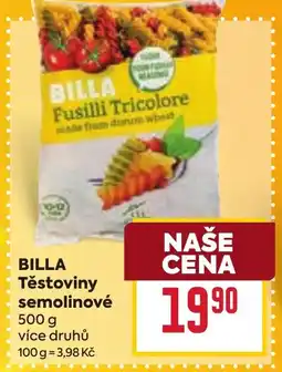 Billa BILLA Těstoviny semolinové nabídka