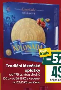 Billa Tradiční lázeňské oplatky nabídka