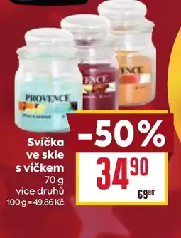 Billa Svíčka ve skle s víčkem nabídka