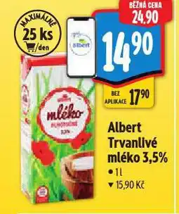 Albert Trvanlivé mléko nabídka