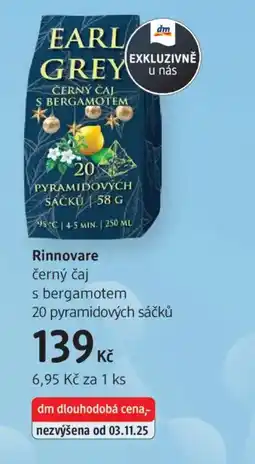 dm drogerie Rinnovare černý čaj s bergamotem nabídka