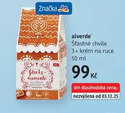 dm drogerie Alverde Šťastné chvíle 3x krém na ruce nabídka
