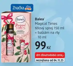 dm drogerie Balea Magical Times tělový sprej + balzám na rty nabídka