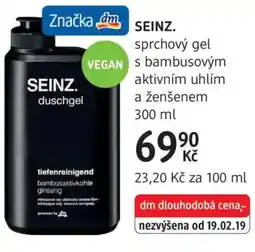 dm drogerie SEINZ. sprchový gel S bambusovým aktivním uhlím a ženšenem nabídka