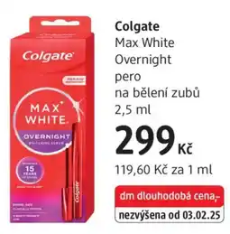 dm drogerie Colgate Max White Overnight pero na bělení zubů nabídka
