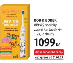 dm drogerie BOB & BOBEK dětský sonický zubní kartáček 6+ nabídka