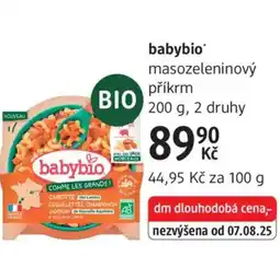 dm drogerie Babybio masozeleninový příkrm nabídka
