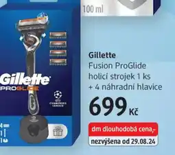 dm drogerie Gillette Fusion ProGlide holicí strojek + 4 náhradní hlavice nabídka