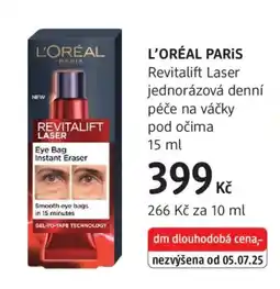 dm drogerie L'ORÉAL PARIS Revitalift Laser jednorázová denní péče na váčky pod očima nabídka