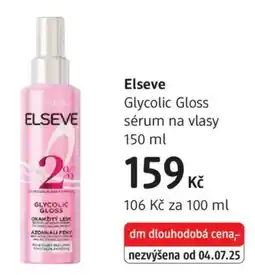 dm drogerie Elseve Glycolic Gloss sérum na vlasy nabídka
