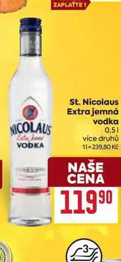 Billa St. Nicolaus Extra jemná vodka 0,5l nabídka