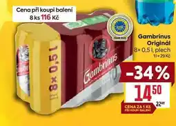 Billa Gambrinus Originál 8x 0,51, plech nabídka
