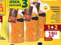 Billa Babiččiny těstoviny vaječné 330 g nabídka