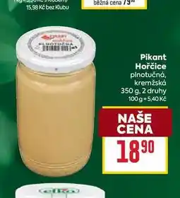 Billa Pikant Hořčice plnotučná, kremžská 350 g nabídka