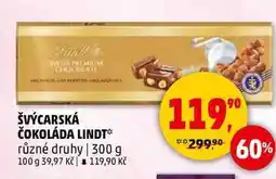 Penny Market ŠVÝCARSKÁ ČOKOLÁDA LINDT, 300 g nabídka