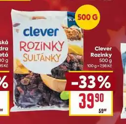Billa Clever Rozinky 500 g nabídka