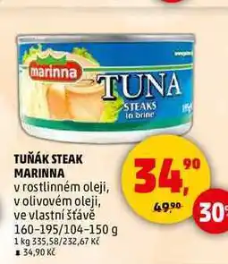 Penny Market TUŇÁK STEAK MARINNA, 160 g nabídka