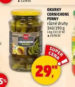 Penny Market OKURKY CORNICHONS PENNY, 340 g nabídka