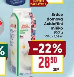 Billa Srdce domova Acidofilní mléko 950 g nabídka