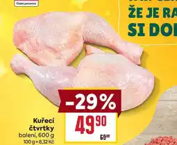 Billa Kuřecí čtvrtky balení, 600 g nabídka