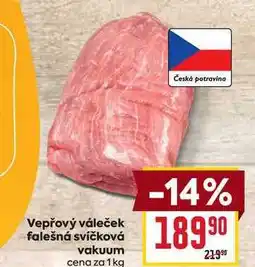 Billa Vepřový váleček falešná svíčková vakuum cena za 1 kg nabídka