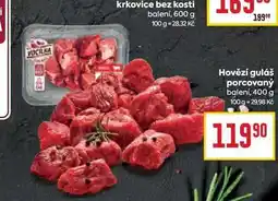 Billa Hovězí guláš porcovaný balení, 400 g nabídka