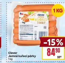 Billa Clever Jemné kuřecí párky 1kg nabídka